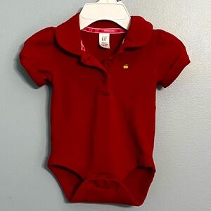 Infant Girl’s 3 month Baby GAP Red Apple Polo Bodysuit